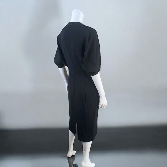 NWT Zara X Narciso Rodriguez Midi Dress Deep V-Neck Black, size Large - Picture 10 of 16